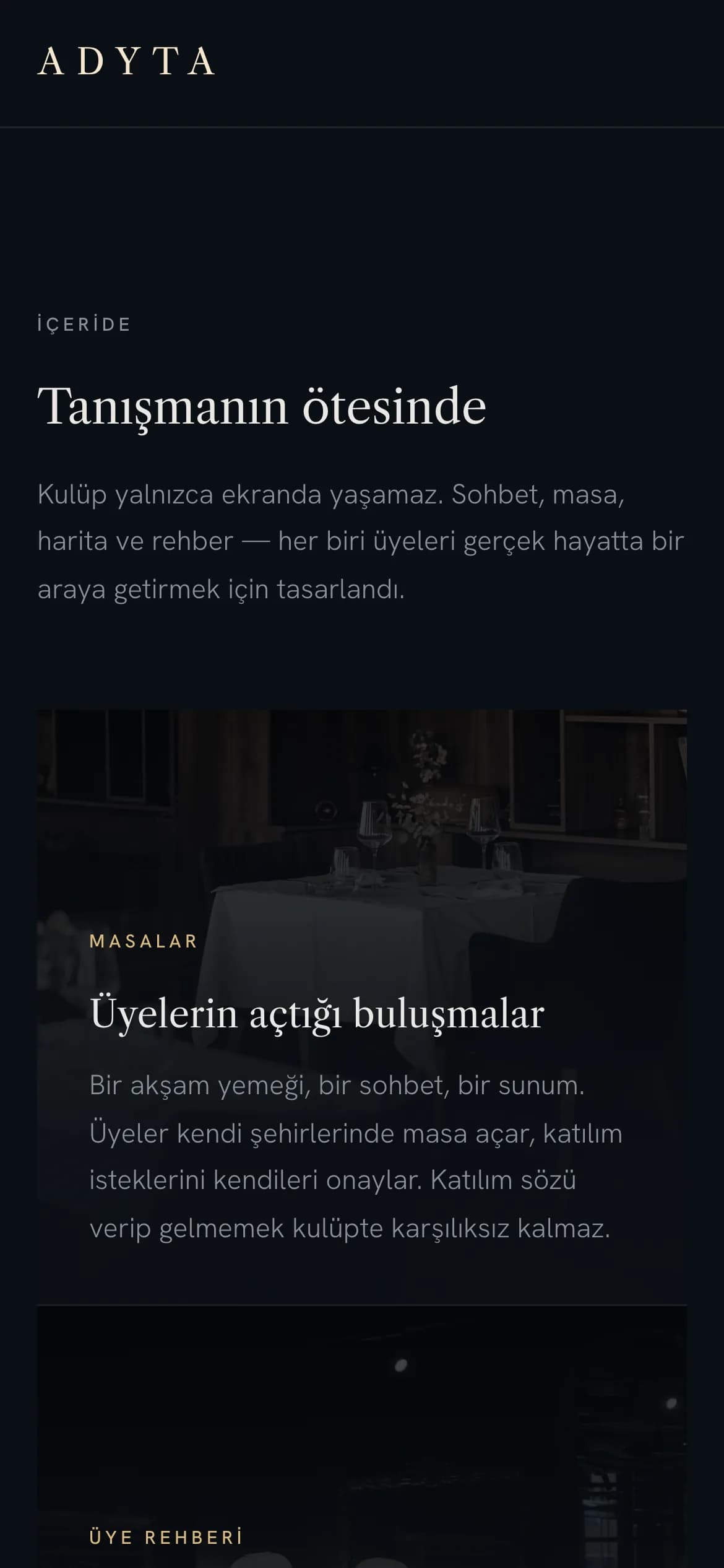 Telefonda kulüp içi özellikler