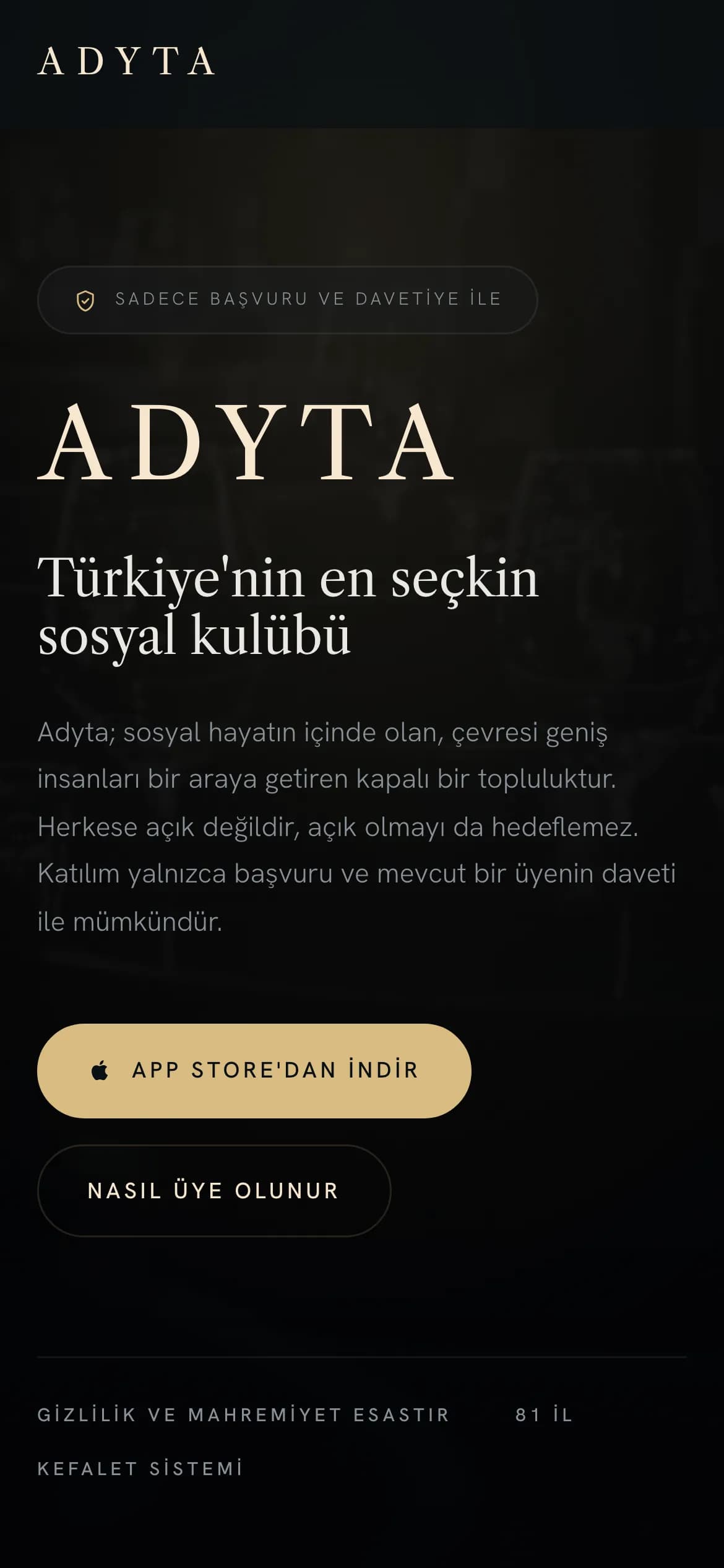 Telefonda Adyta ana sayfası