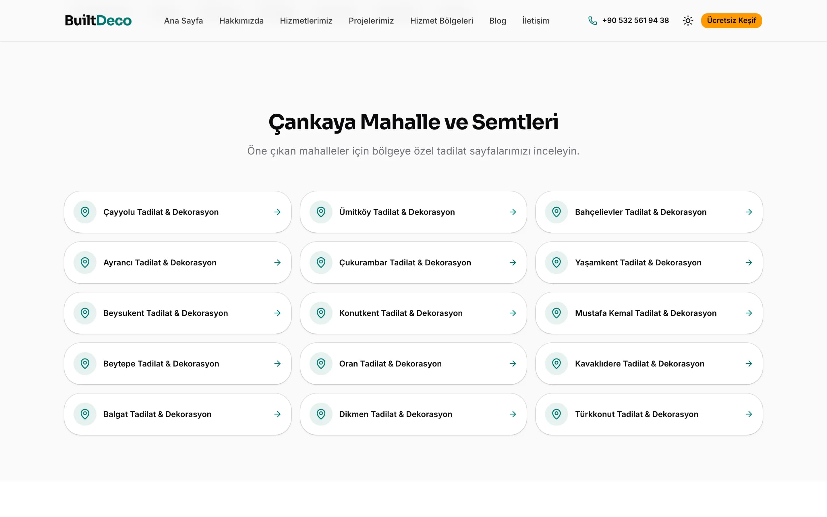 Çankaya'nın mahalle ve semtlerine giden bağlantılar