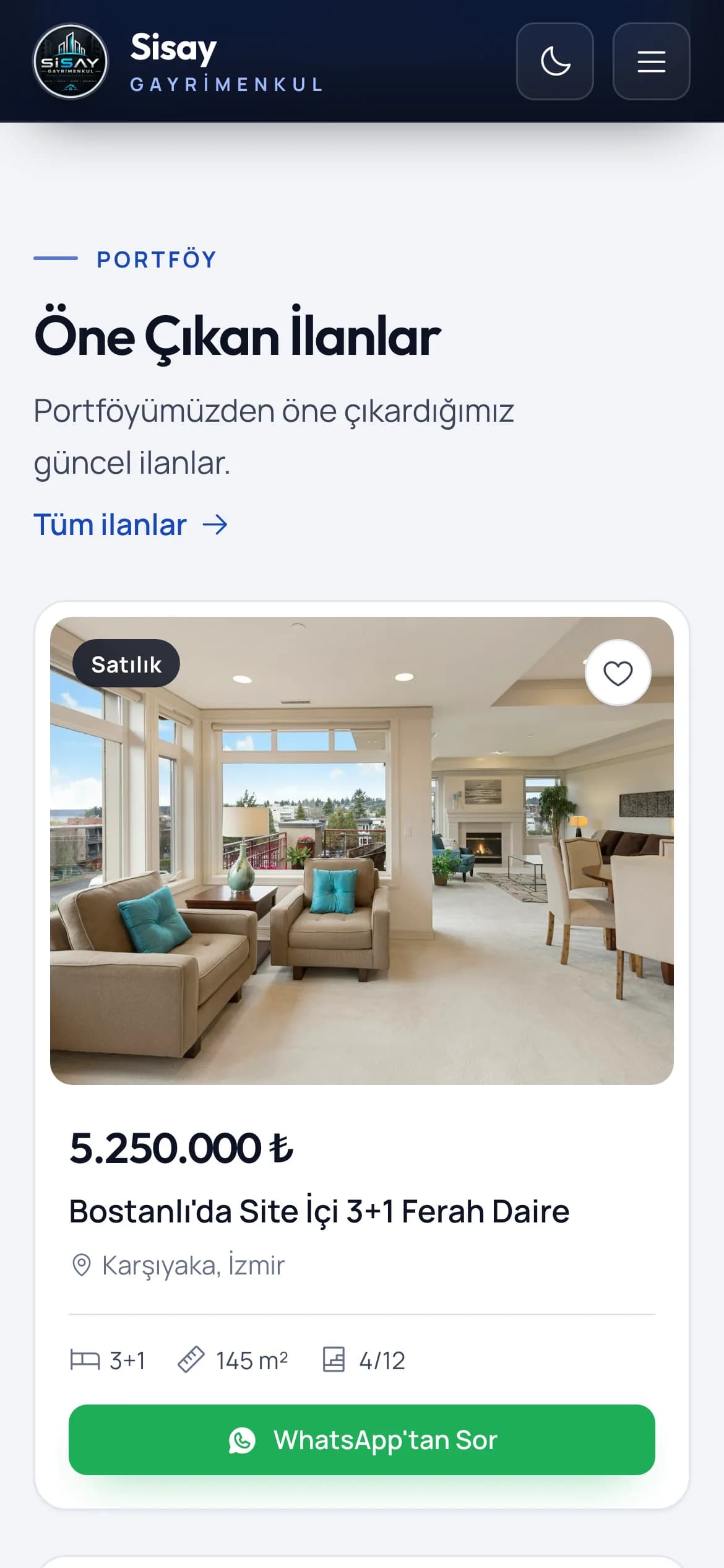 Telefonda öne çıkan ilan kartları